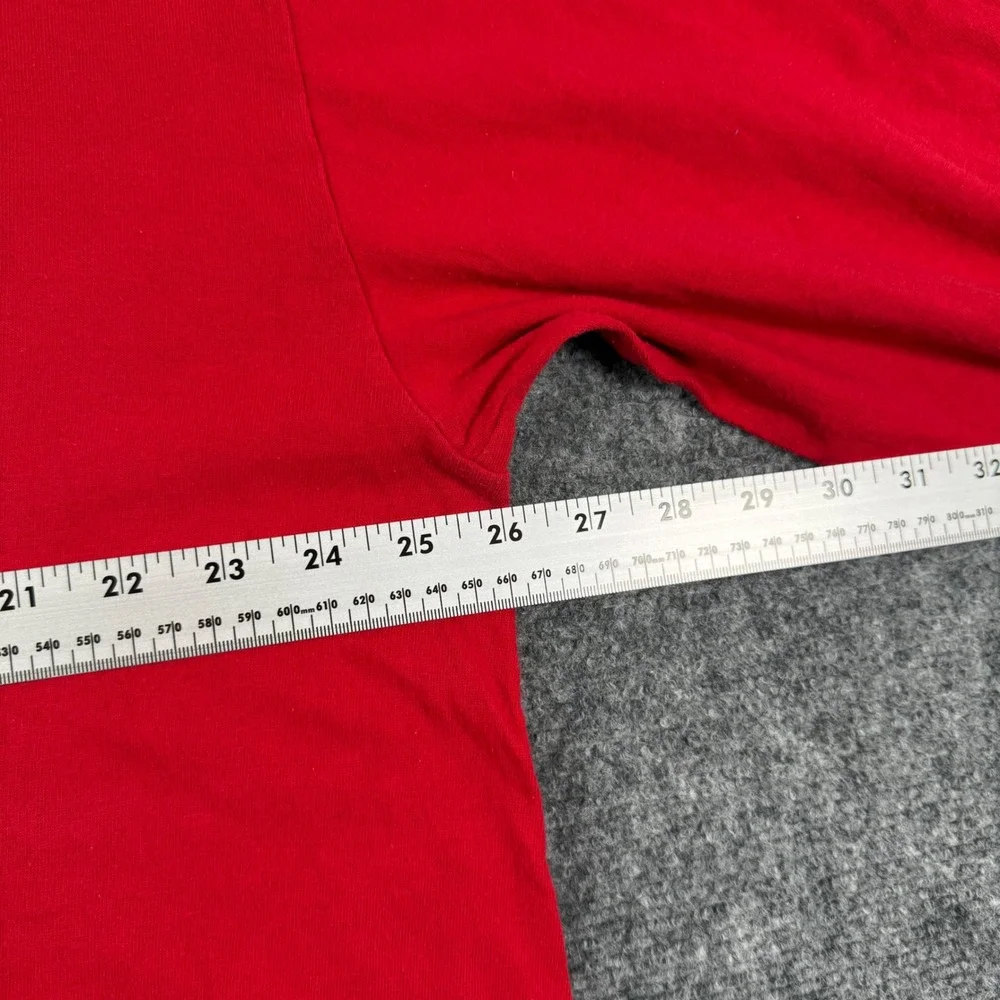 Vintage T-Shirt Adidas XL Red Long Sleeve Graphic Logo Cotton Flaw‎ Men's
